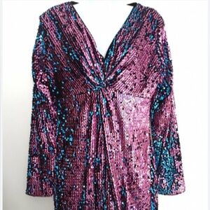 UK Primark Purple & Blue Sequin Mini Dress